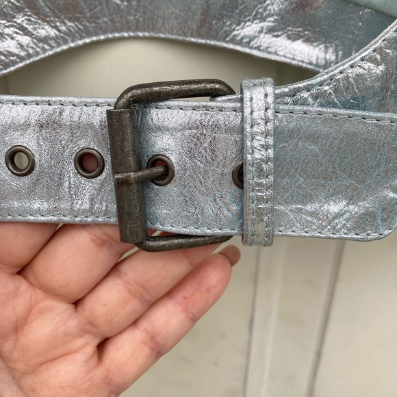 Free People Rebel Leather Harness, Color Stardust, M $98.00 NWT - Picture 4 of 11